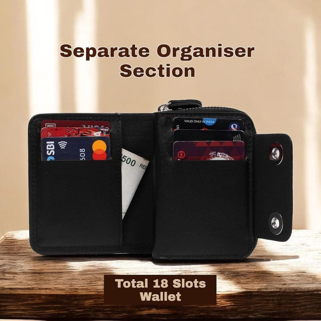 Stylish Unisex Wallet - Zipper Closure