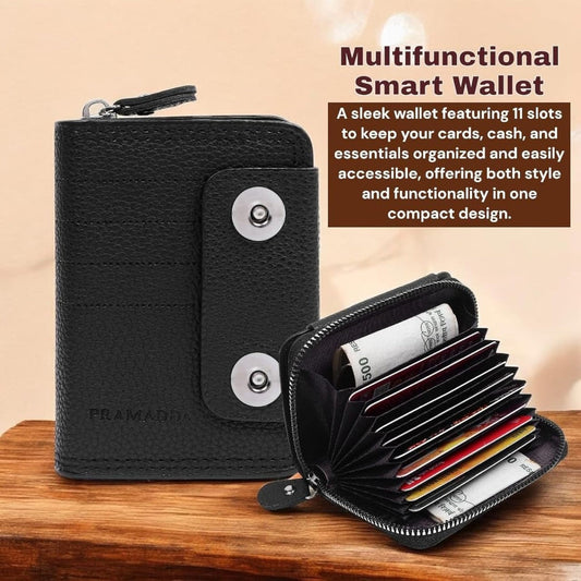 Stylish Unisex Wallet - Zipper Closure