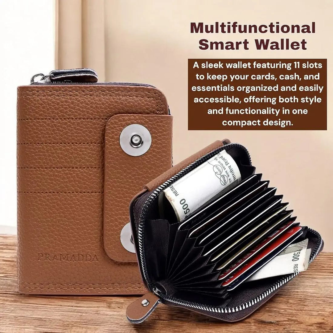 Stylish Unisex Wallet - Zipper Closure