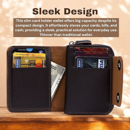 Stylish Unisex Wallet - Zipper Closure