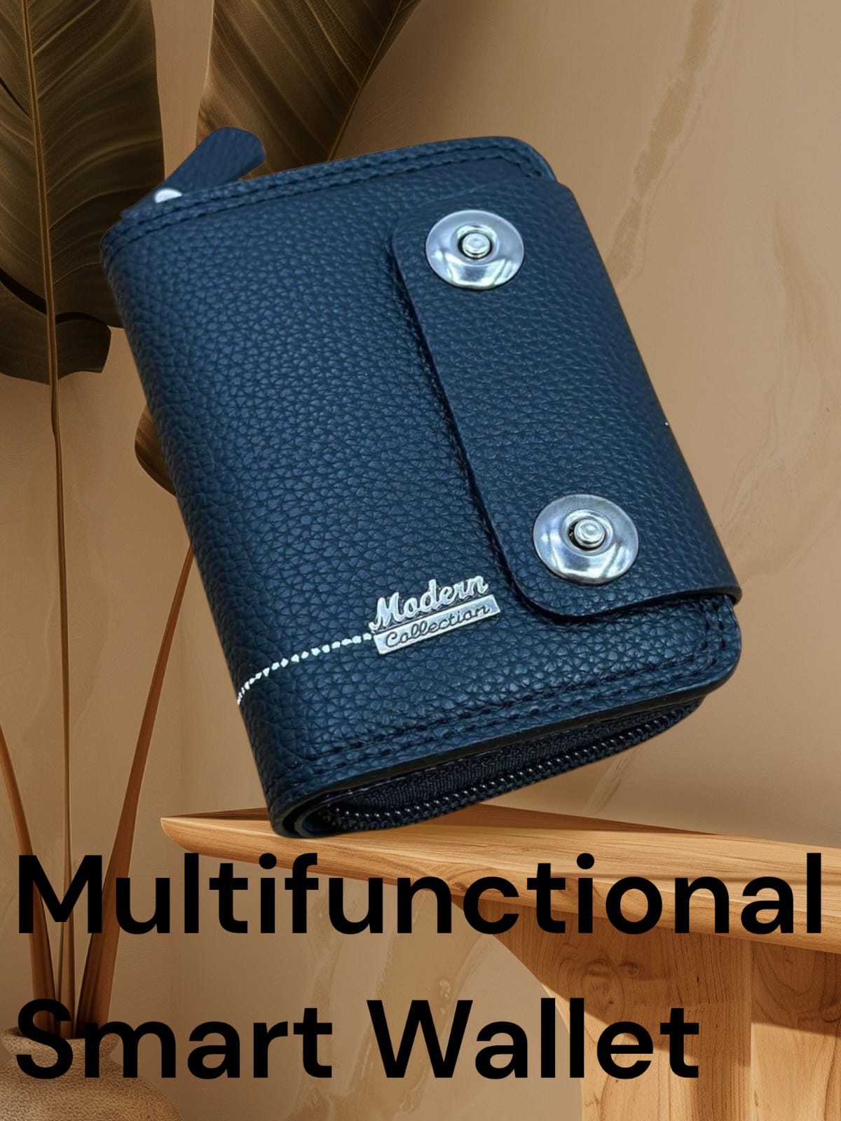 Stylish Unisex Wallet - Zipper Closure